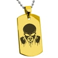 thumbnail image 1 of Stainless Steel Biohazard Skull Gas Mask Engraved Dog Tag Pendant Necklace, 1 of 1