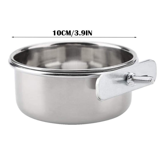 Stainless Steel Bird Feeder Food and Water Cup, Hanging Activity Box with Sloped Spill-Resistant Design, Easy Clean Pet Feeding Bowl for Parrots/Cockatiels