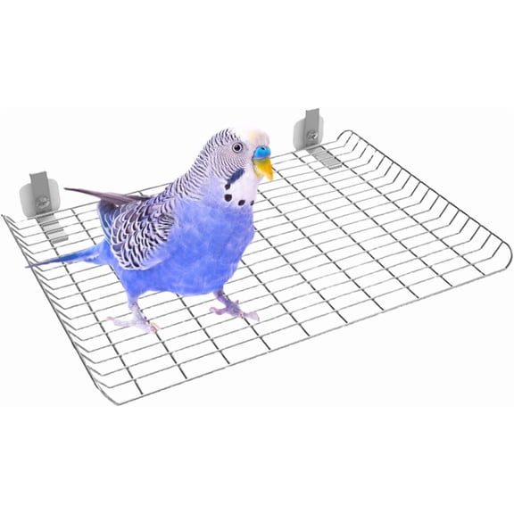 Stainless Steel Bird Perch Stand Openwork Metal Rod Stable Mount for Parrots Cockatiels Budgerigars