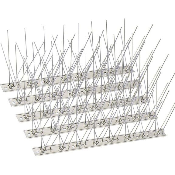 Stainless Steel Bird Spikes 4.2ft Coverage 5 Pack 304 Stainless Steel Pins and Base Not Rusty