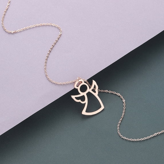 Stainless Steel Bird Wing Pendant Necklace for Women Fashion Angel Charm Jewelry Chain Accessories Idea