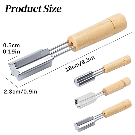 Stainless Steel Biscuit Cutter for Baking Homemade Cookies, Round Cookie Stamp with Wood Handle for Cutting Dough, 16cm Pastry Cutter for Scones and Shortbread, Star Shape