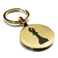 thumbnail image 1 of Stainless Steel Bishop Chess Piece Round Medallion Keychain Circle Ring, 1 of 2