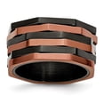 thumbnail image 1 of Stainless Steel Black & Brown IP-plated Size 8 Ring; for Adults and Teens; for Women and Men, 1 of 6