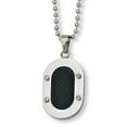 thumbnail image 1 of Stainless Steel Black Carbon Fiber Necklace, 1 of 3