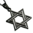 thumbnail image 1 of Stainless Steel Black Classic Jewish Star of David Pendant Necklace, 21.5", 1 of 2