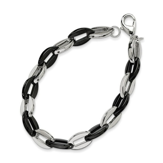 Stainless Steel Black Color IP-plated Bracelet - 7.5 Inch