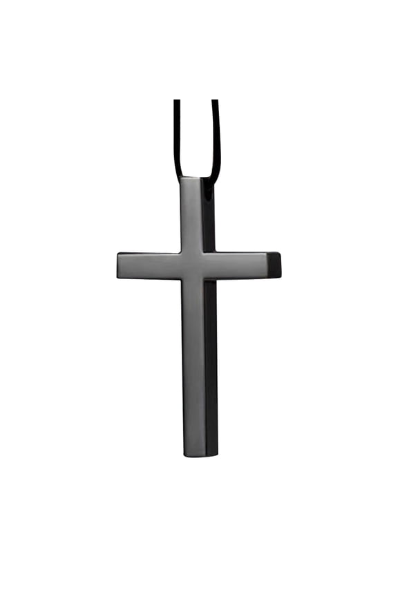 Stainless Steel Black Cross Pendant Necklace for Men and Women, Religious Jewelry, Unisex Faith Symbol Gift
