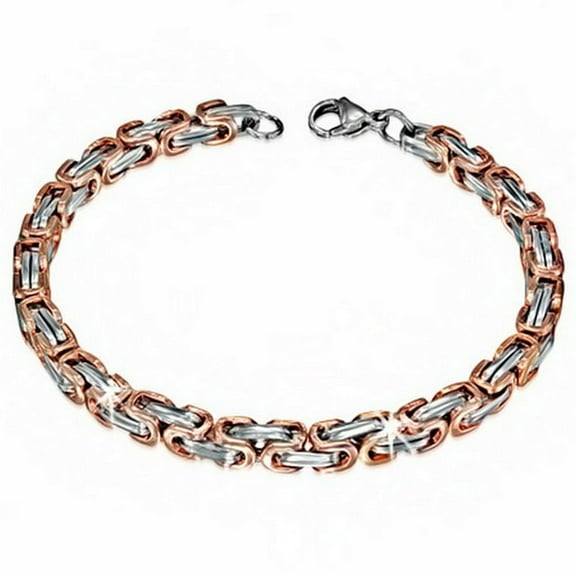 Stainless Steel Black Gold-Tone Men's Classic Link Chain Bracelet
