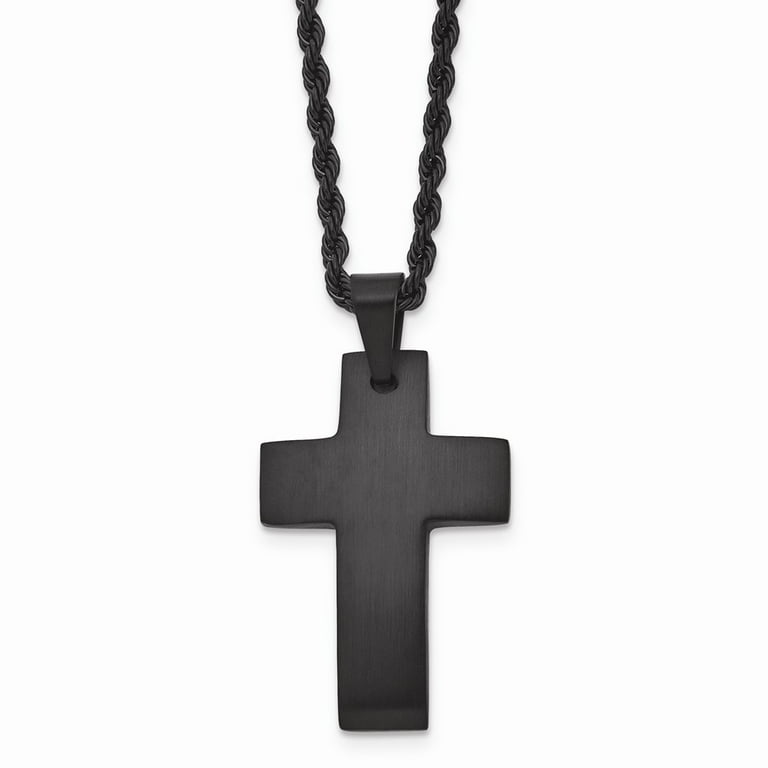 Stainless Steel Black IP-plated Edges Cross 20 Stainless Steel Black IP-plated Edges Cross 20