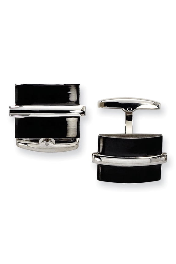 Stainless Steel Black IP-plated Cuff Links