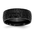 thumbnail image 1 of Stainless Steel Black IP-plated Hammered 8mm Band, 1 of 7