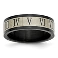 thumbnail image 1 of Stainless Steel Black IPG Roman Numerals Band Ring - Size 12.5, 1 of 2