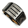 thumbnail image 1 of Stainless Steel Black Leather Adjustable Buckle Bracelet, 1 of 3