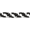 thumbnail image 1 of Stainless Steel Black Leather Bracelet, 8, 1 of 7