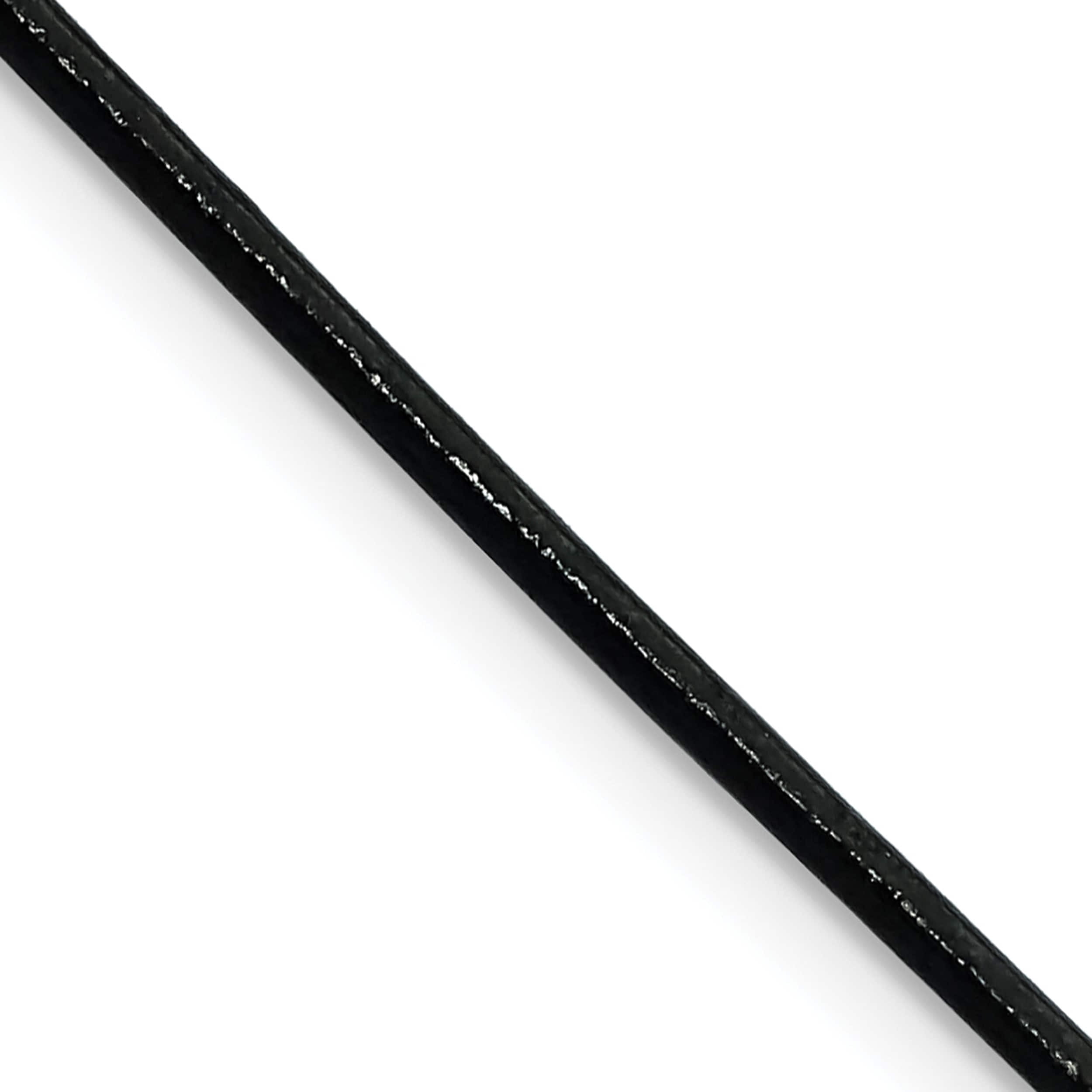 Stainless Steel Black Leather Cord 18In Necklace (18 X 1.5) Made In China srn714-18