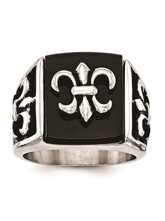 Stainless Steel Black Onyx Gnts Ring