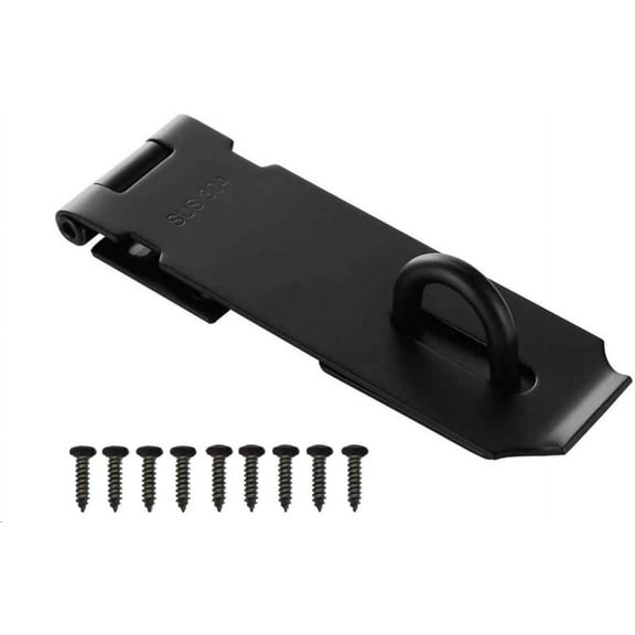 Stainless Steel Black Padlock Hasp 5 Inch Door Latch