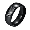 thumbnail image 1 of Stainless Steel Black Polished 8mm Arabic Calligraphy Allah Ring Islamic God's Messenger Scripture Amulet Band for Muslims Arabs Religious Islam Quran Jewelry for Men Women, Size 8, 1 of 7