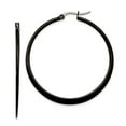 thumbnail image 1 of Stainless Steel Black-plated 43mm Hoop Earrings - Measures 42x2mm Wide 2mm Thick, 1 of 2