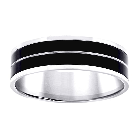 Stainless Steel Black-tone Mens 7mm Size 12 Comfort-fit Wedding Band Ring Wedding Band for Men