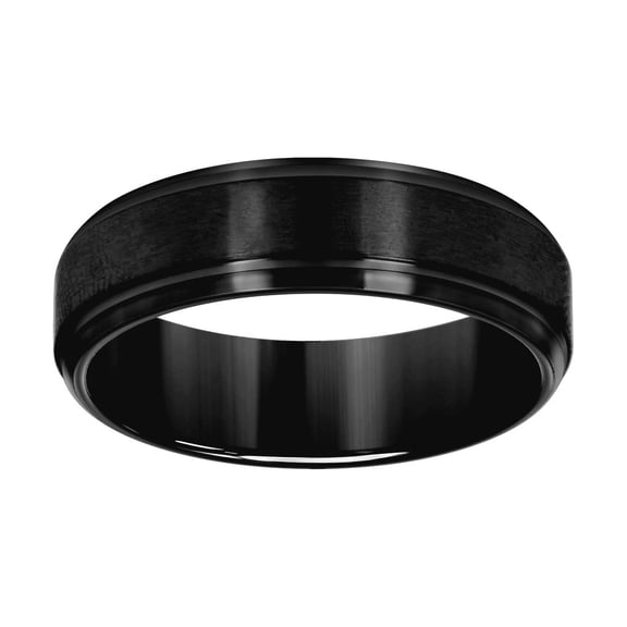 Stainless Steel Black-tone Mens Comfort-fit Wedding Band 7mm Size 12 Wedding Band for Men