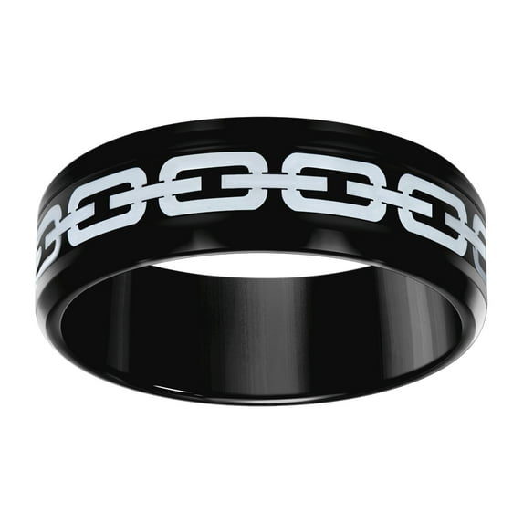Stainless Steel Black-tone Mens Comfort-fit Wedding Band 8mm Size 11 Wedding Band for Men