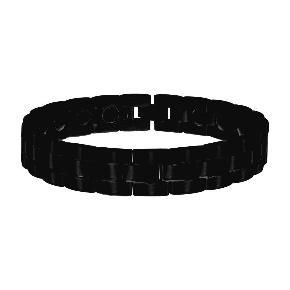 Stainless Steel Black-tone Mens Fashion Bracelet 8.5 Inch 12mm Wide Link Bracelet for Men