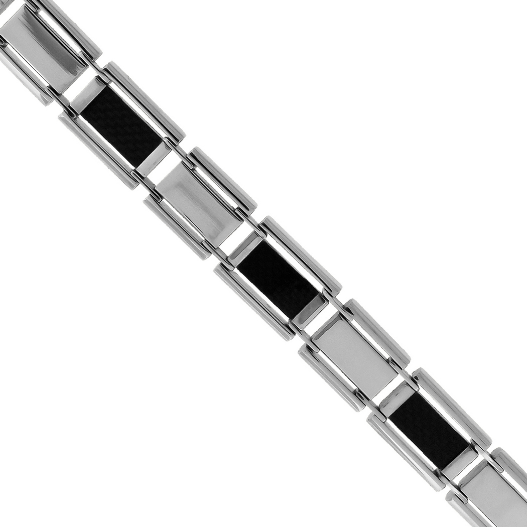 Stainless Steel Black tone Mens Fashion Link Bracelet Jewelry for Men ...
