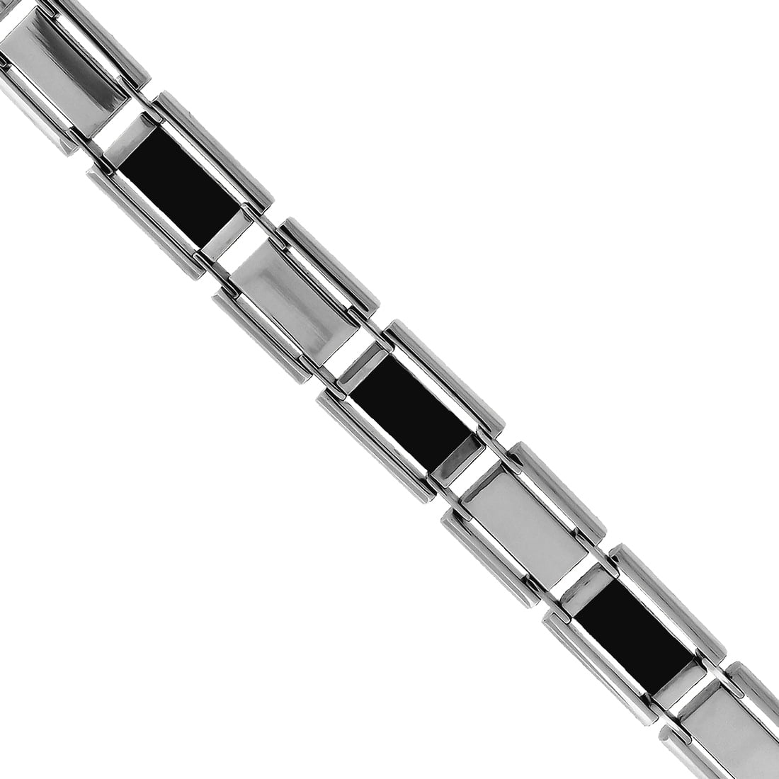 Stainless Steel Black-tone Mens Fashion Link Bracelet Link Bracelet for Men