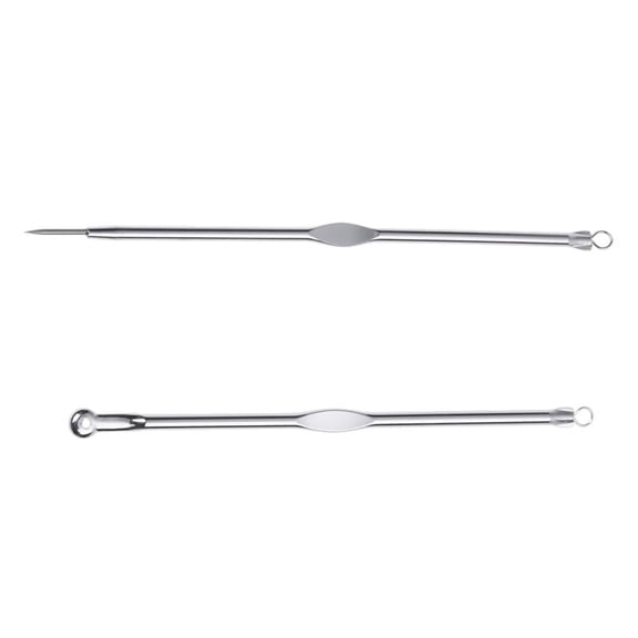 Stainless Steel Blackhead Acne Blemish Pimple Extractor Remover Needle + Clip