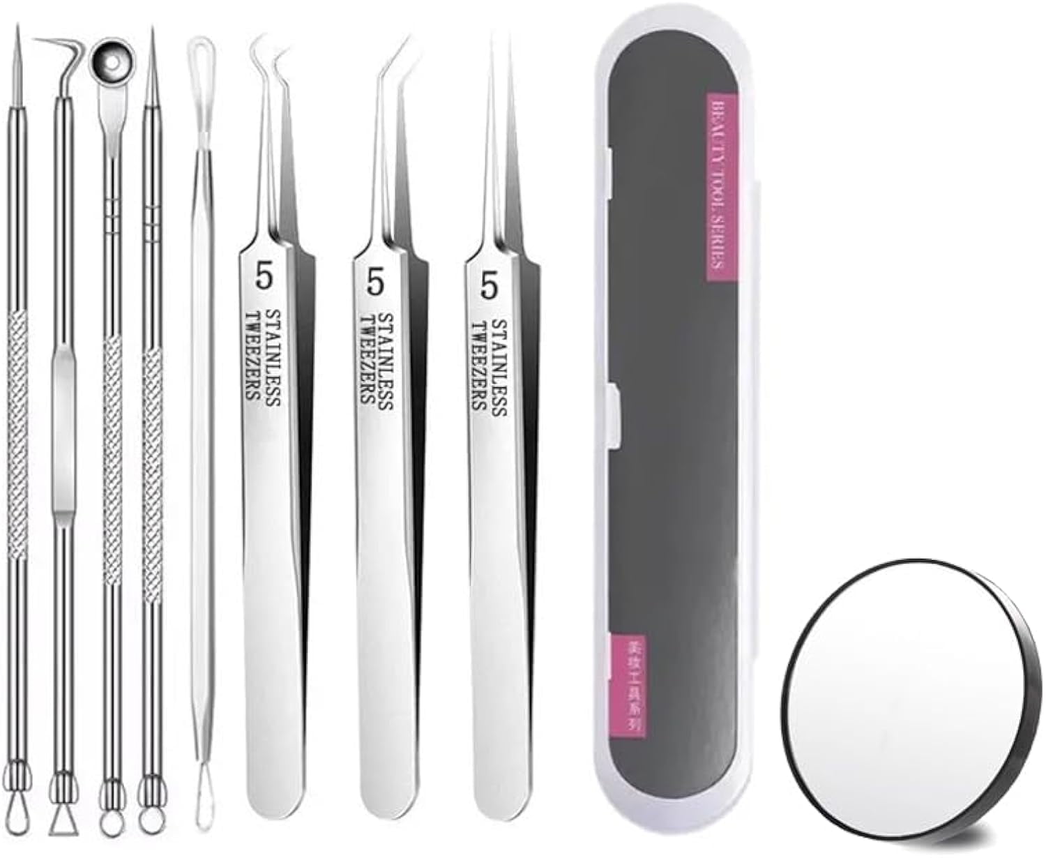 Stainless Steel Blackhead Remover Kit, Acssart Tweezers, Usiveinborn ...