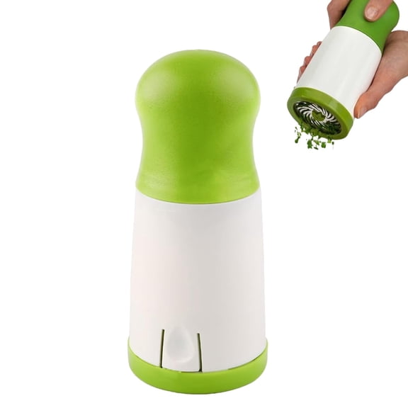 Stainless Steel Blade Herb Chopper/Spice Grinder — Manual Spice Grinder, Multifunctional Garlic Chopper, Ergonomic Herb Mill; A Great Kitchen Helper