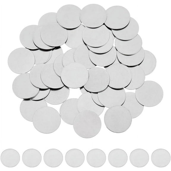 100Pcs 316 Stainless Steel Sheets Round Stainless Steel Color 12x0.5mm