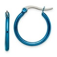 thumbnail image 1 of Stainless Steel Blue IP plated 19mm Hoop Earrings; for Adults and Teens; for Women and Men, 1 of 1