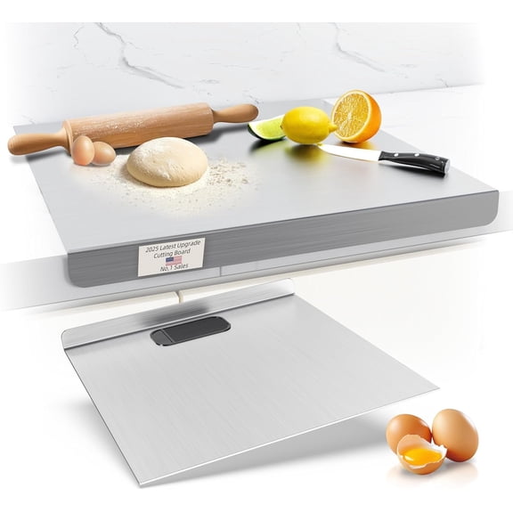 Stainless Steel  Board, Kneading Board Baking Board, Countertop Chopping Boards for Meat, Fruits, Vegetables, and Bread, Easy To Clean (19.7"x15.8")