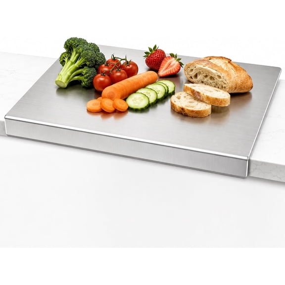 Stainless Steel  Board with Lip, Katori  Boards for Kitchen Double Sided Non  & Non , Dishwasher Safe  for  Cooks/Outdoor Camping, Fit Meat/Vegetable/Fruit (1PC-XXXL)