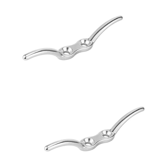 CRILSTYLEO Marine Anchor Cleat Plated Silver Stainless Steel for Secure Docking 4Pcs
