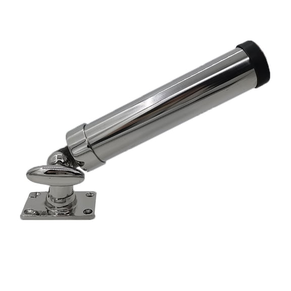 Stainless Steel Boat Fishing Rod Holder, Adjustable Deck Mount Support with Square Base and 1.6 Inch Tube Opening for Marine Setup