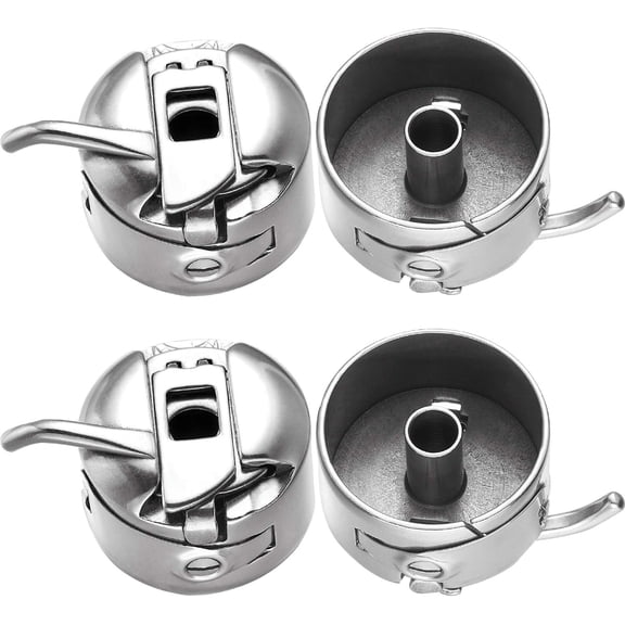 Stainless Steel Bobbin Case Set – Precision-Engineered Sewing Machine Bobbin Holder for Front-Loading 15 Class Machines, Durable & Reliable (Multi-Pack)