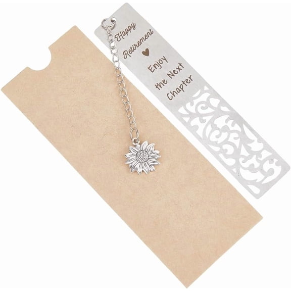 Stainless Steel Bookmarks with Chain Best Retirement Gifts for Women Men Happy Retirement Enjoy Next Chapter Silver Bookmarks for Book Lover Teacher Retire Graduation 1set