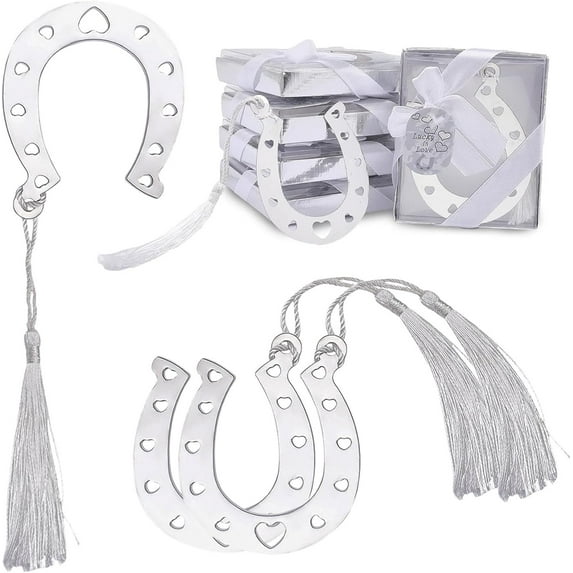 Stainless Steel Bookmarks Polyester Tassel Bookmark Horseshoe Pattern 204mm