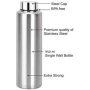 Stainless Steel Bottle 1 Litre Each Set Of 3 Water/Fridge Bottle