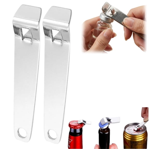Stainless Steel Bottle Opener Kit Portable Mini Vial Opener Handheld Oral Liquid Decappers for Nurses Kitchen and Bar Use (2pcs)
