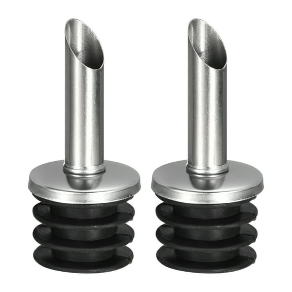 Stainless Steel Bottle Pourers, 2Pack Olive Oil Spout, for Pours Liquid, Most Liquor Bottles (Black)