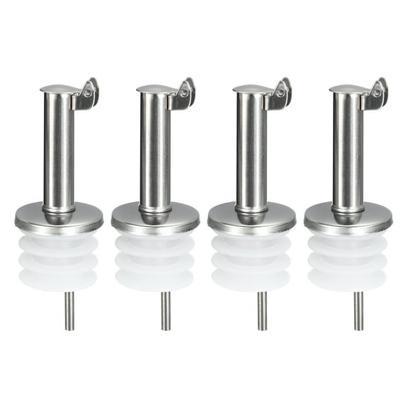 Stainless Steel Bottle Pourers, 4Pack Auto Flip Olive Oil Spout, for Bar Supplies Vinegar Bottle Wine Pourers (White)