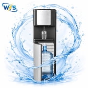 Stainless Steel Bottom Load Water Dispenser with LED Display, Water Cooler Equipped 3 Settings & Safety Lock Fits 5 Gal