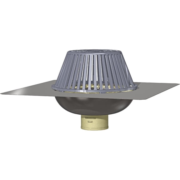 Stainless Steel Bottom Outlet Roof Drain Fitting Size: 2" No Hub