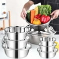 thumbnail image 1 of Stainless Steel Bowl under $5! Xqxayjr Stainless Steel Mixing Bowl Set, Multi-Purpose Kitchen Basins for Cooking, Heavy Duty Metal Bowls for Food Prep, Set of 3 Stainless Steel Mixing Bowls, 1 of 9
