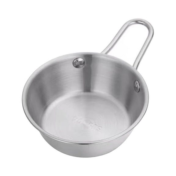 Stainless Steel Bowl with Handle for Hot and Cold Dishes, Golden Rice Serving Bowl for Kitchen and Restaurant, Matte Brushed Finish Stackable Dinnerware, Versatile Home Cooking Accessory